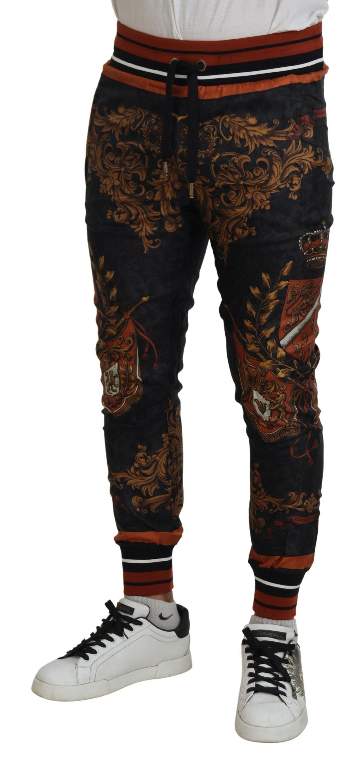 Dolce &amp; Gabbana Seiden-Jogginghose mit barocker Krone
