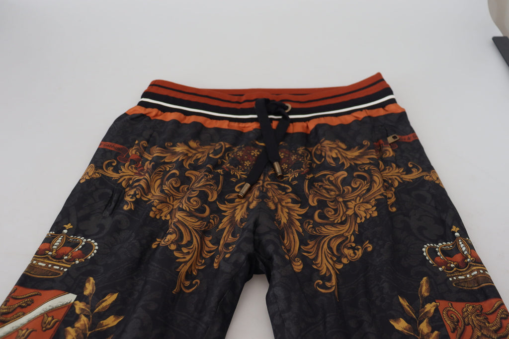 Dolce &amp; Gabbana Seiden-Jogginghose mit barocker Krone