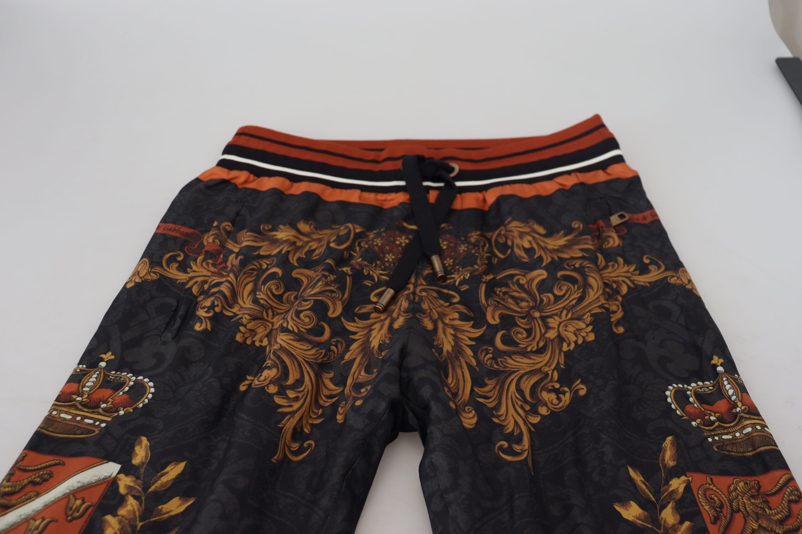 Dolce &amp; Gabbana Seiden-Jogginghose mit barocker Krone