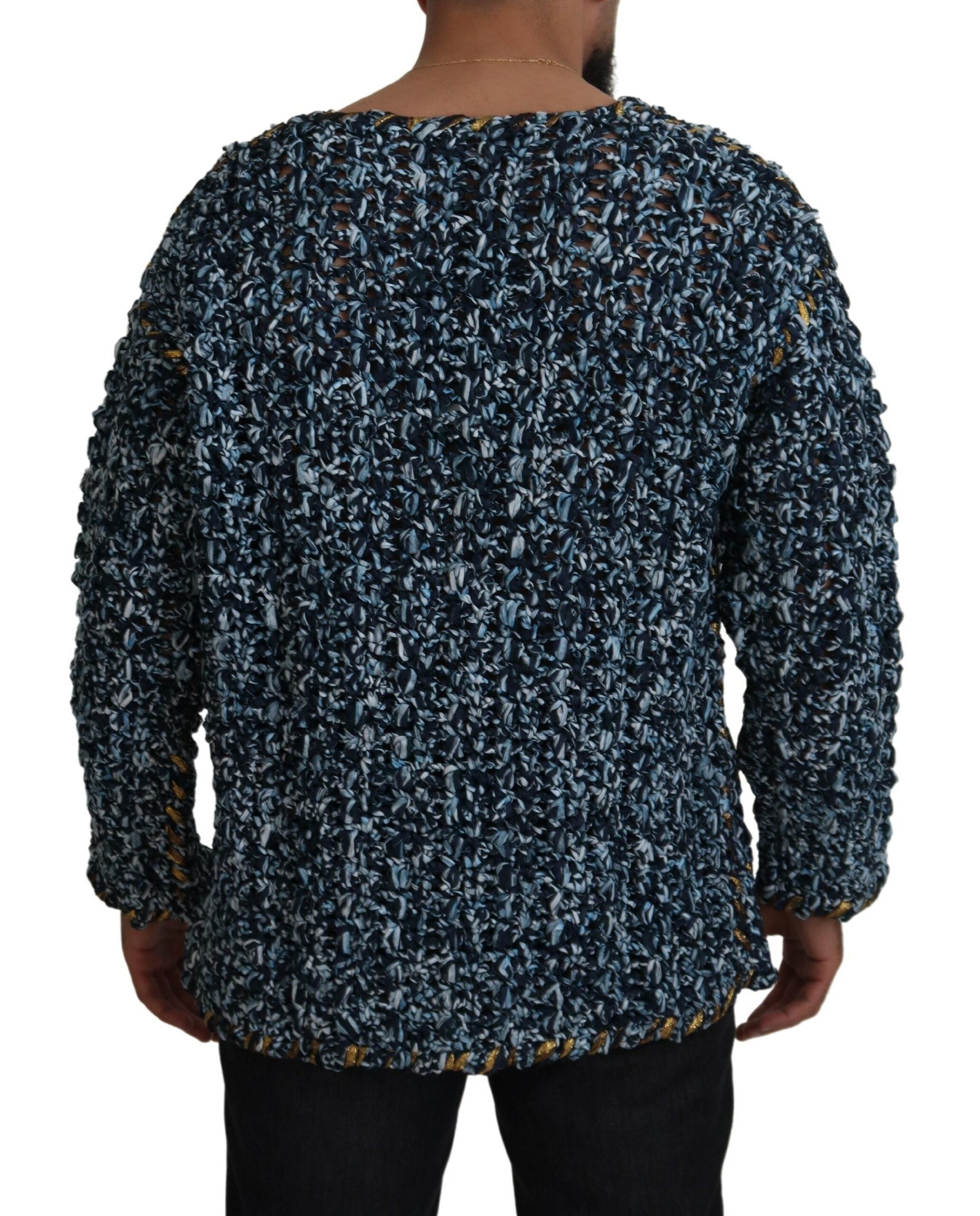 Dolce &amp; Gabbana Eleganter blauer Cardigan-Pullover mit V-Ausschnitt