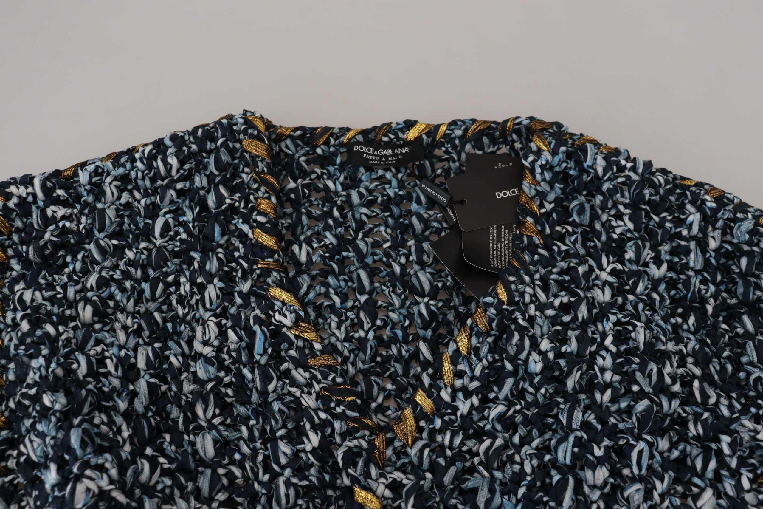 Dolce &amp; Gabbana Eleganter blauer Cardigan-Pullover mit V-Ausschnitt