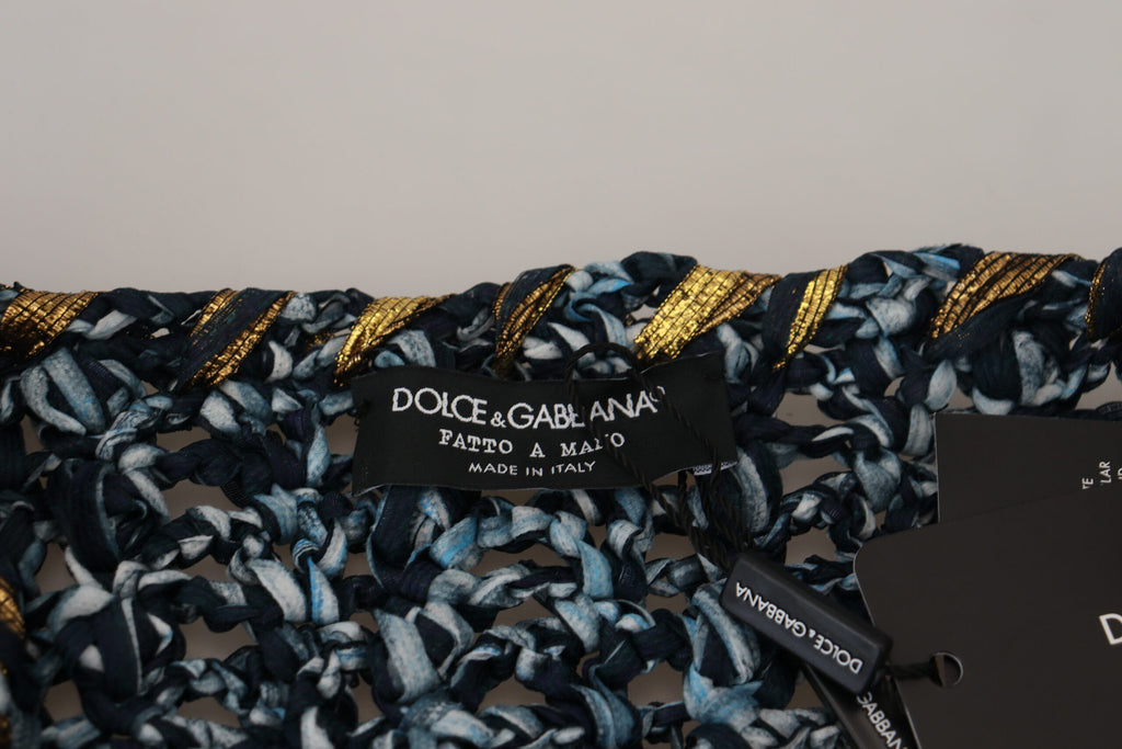 Dolce &amp; Gabbana Eleganter blauer Cardigan-Pullover mit V-Ausschnitt