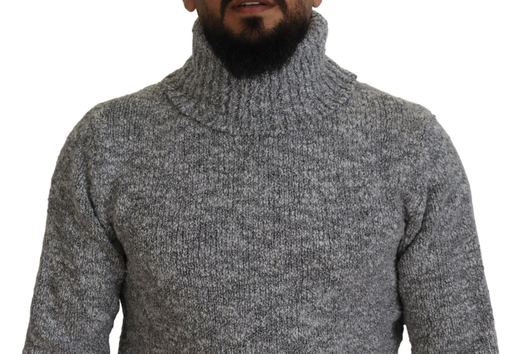 Dolce &amp; Gabbana Eleganter grauer Rollkragenpullover aus Wollmischung