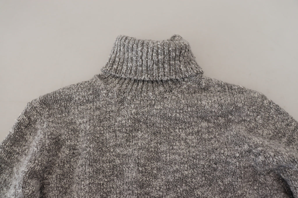 Dolce &amp; Gabbana Eleganter grauer Rollkragenpullover aus Wollmischung