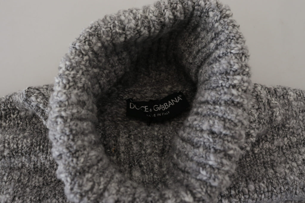 Dolce &amp; Gabbana Eleganter grauer Rollkragenpullover aus Wollmischung