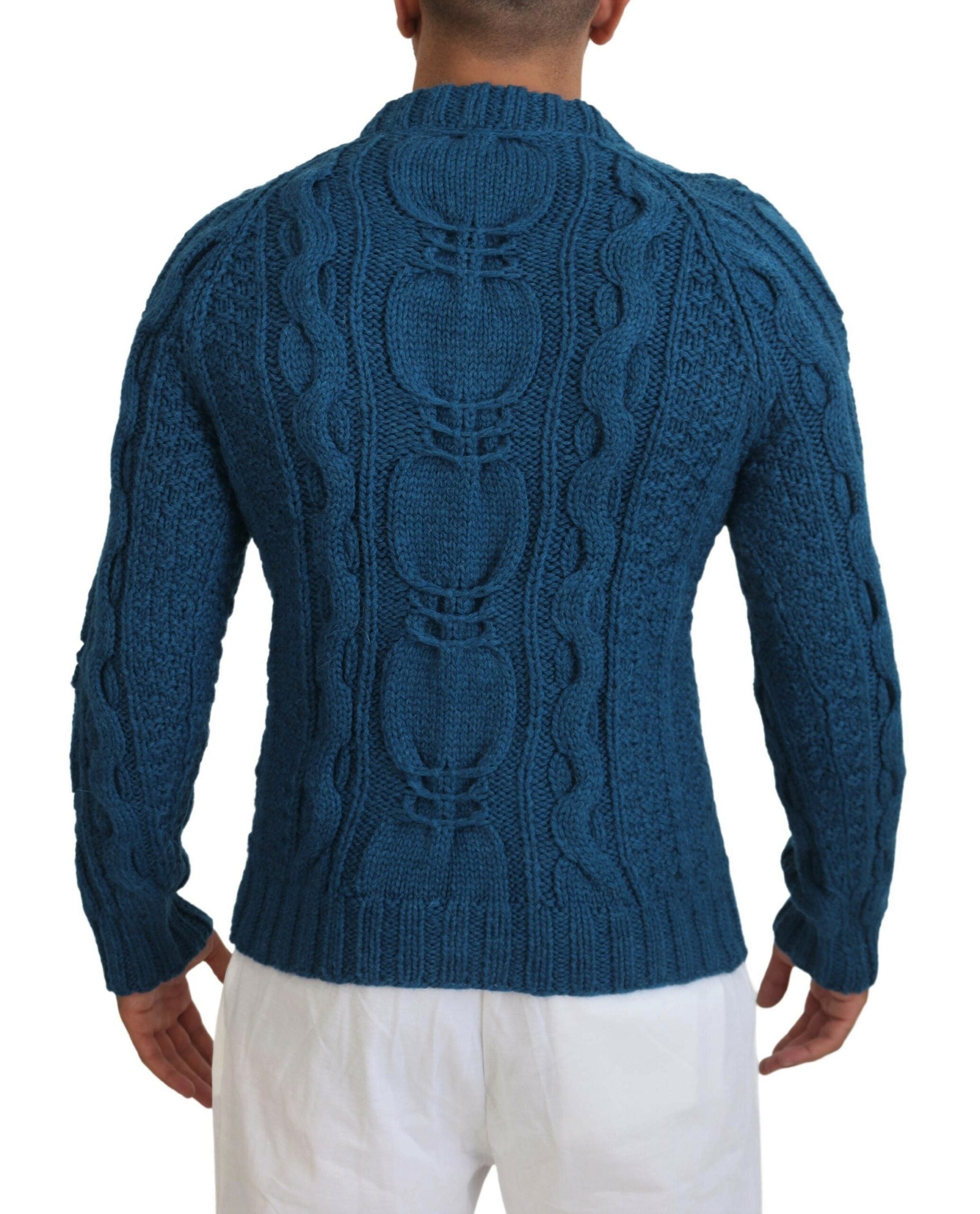 Dolce &amp; Gabbana Eleganter blauer Pullover mit Rundhalsausschnitt