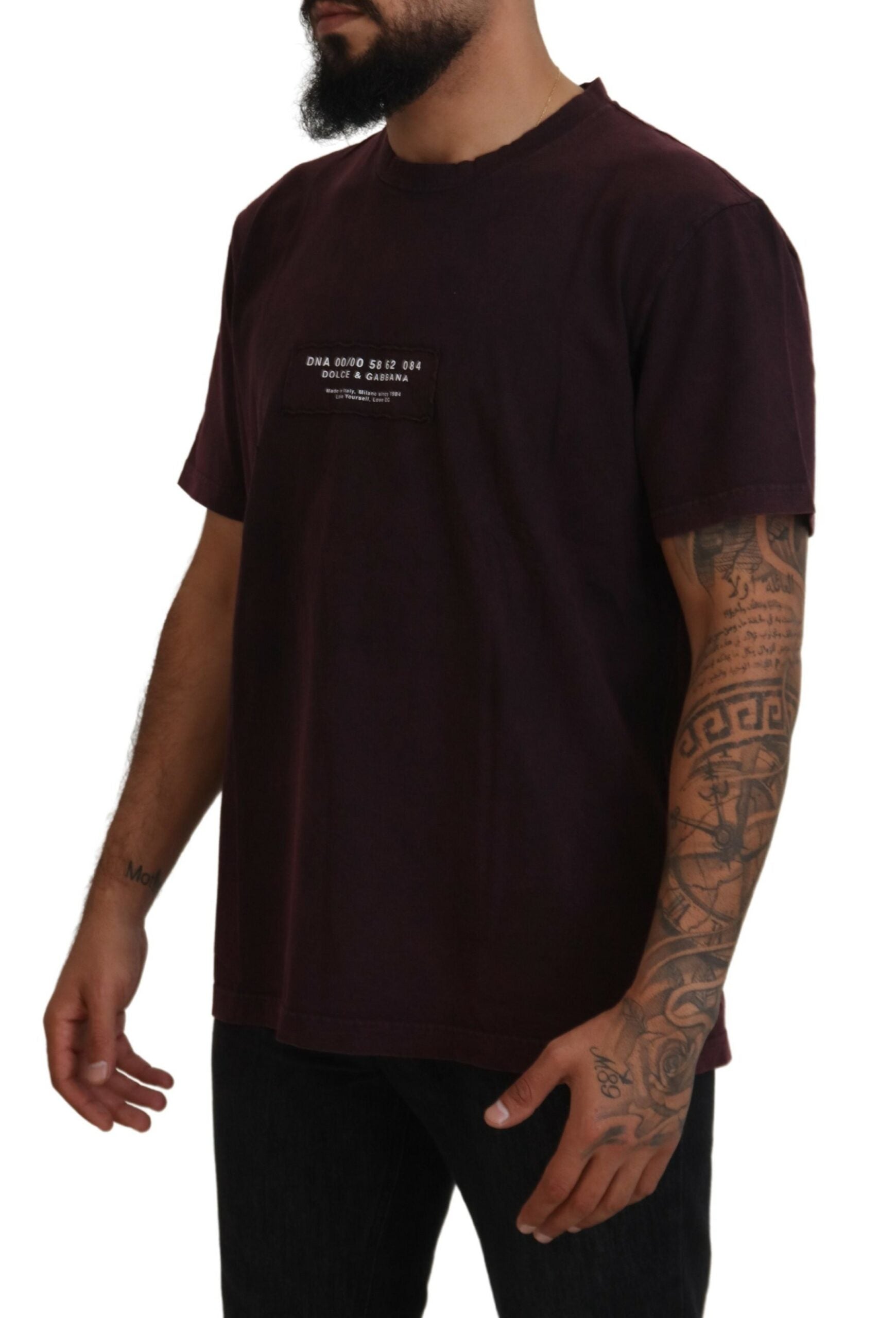 Dolce &amp; Gabbana Elegantes Bordeaux-T-Shirt mit Rundhalsausschnitt