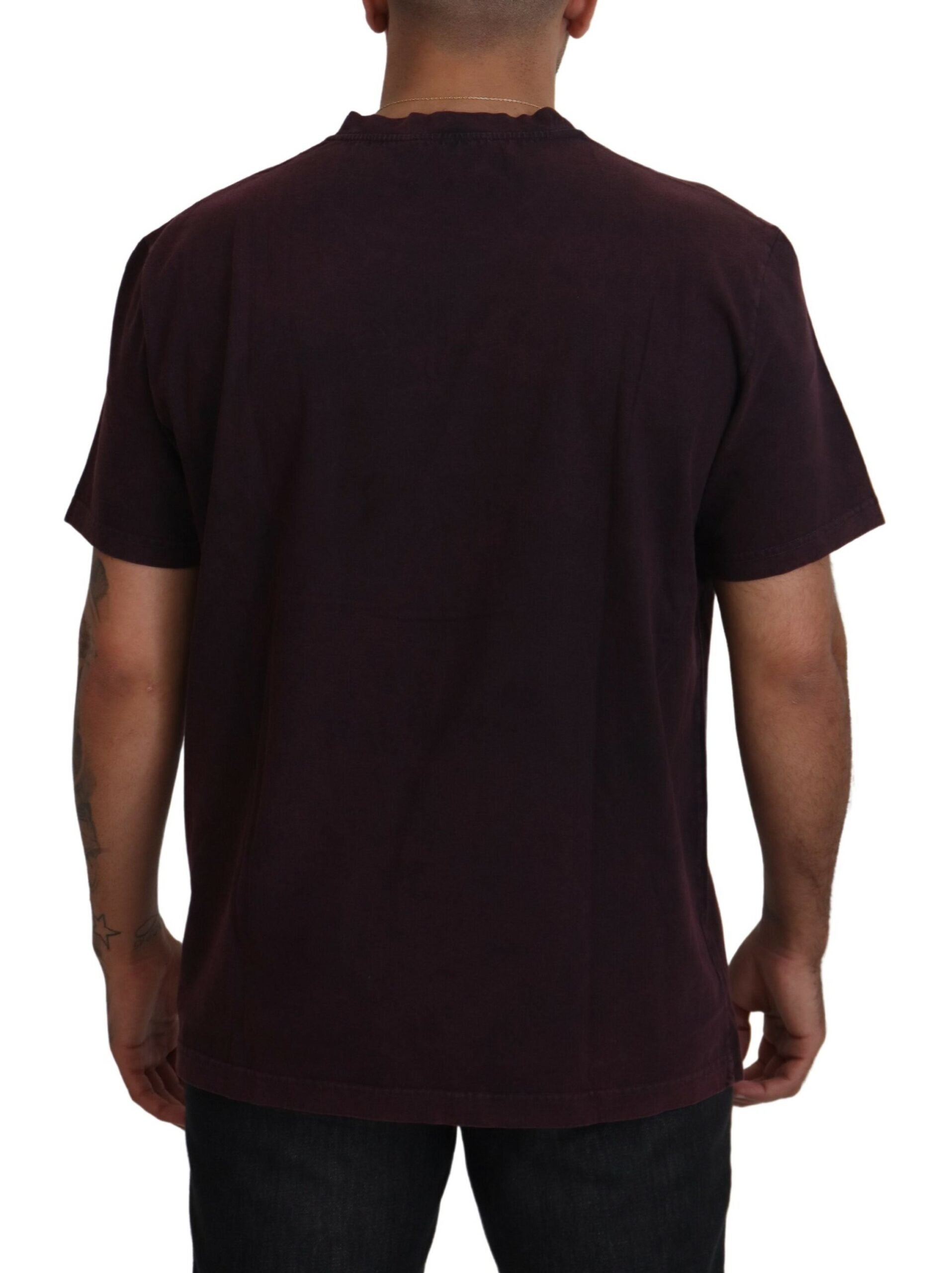 Dolce &amp; Gabbana Elegantes Bordeaux-T-Shirt mit Rundhalsausschnitt