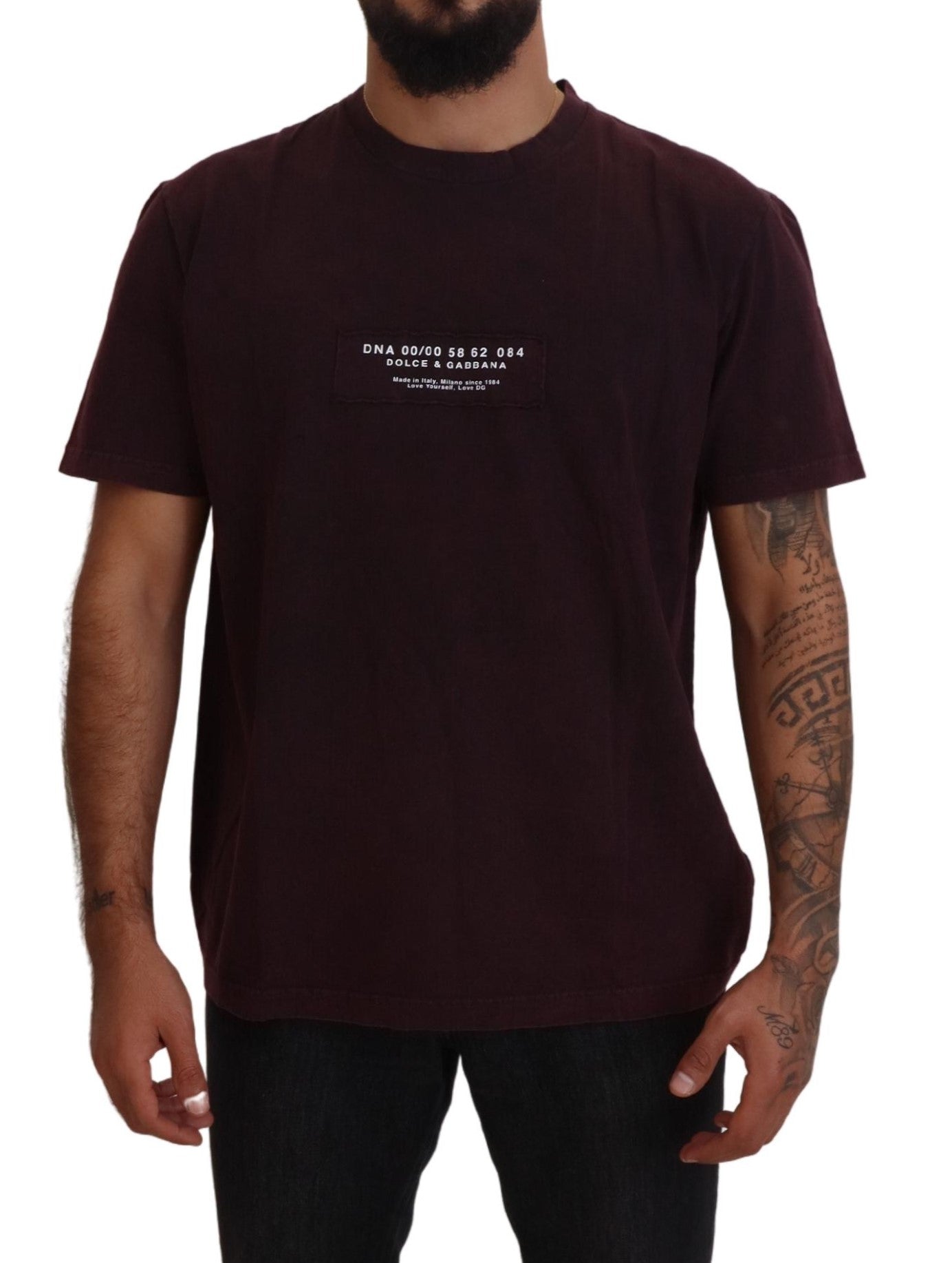 Dolce &amp; Gabbana Elegantes Bordeaux-T-Shirt mit Rundhalsausschnitt