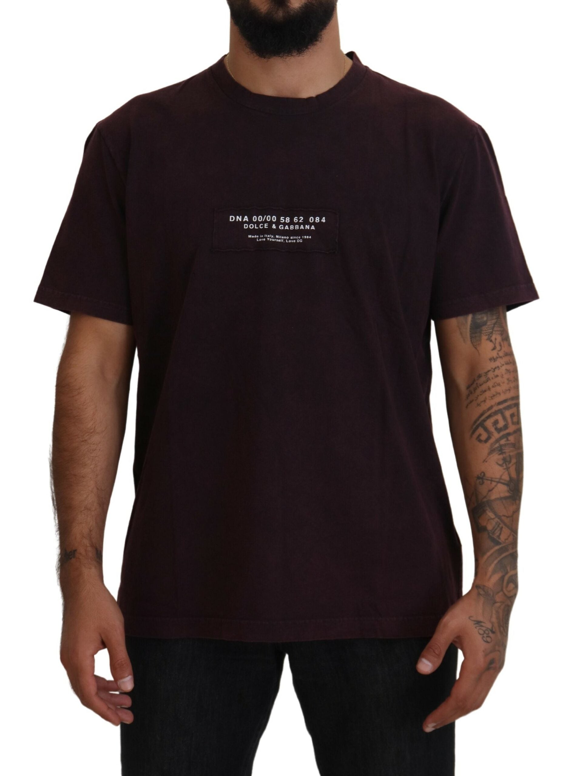 Dolce &amp; Gabbana Elegantes Bordeaux-T-Shirt mit Rundhalsausschnitt