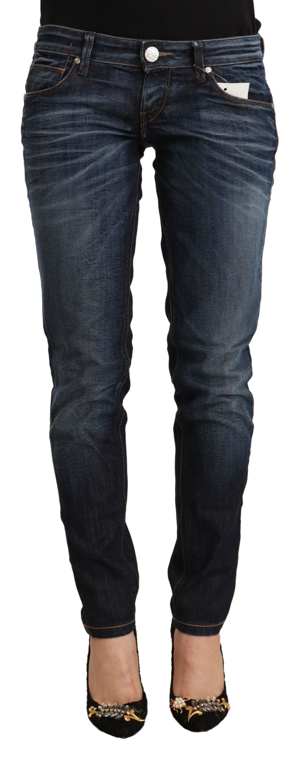 Acht Chic Slim Fit Jeans in Blau mit verwaschenem Design