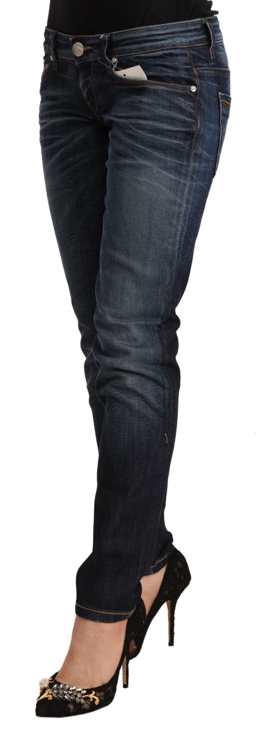 Acht Chic Slim Fit Jeans in Blau mit verwaschenem Design