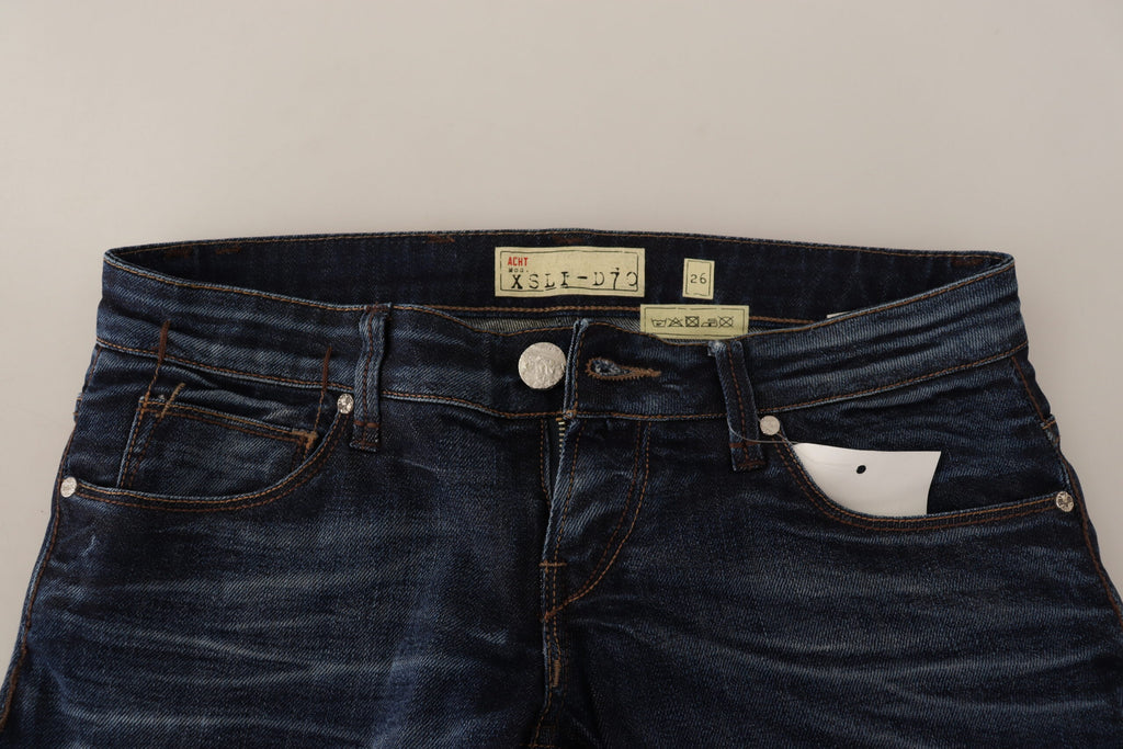 Acht Chic Slim Fit Jeans in Blau mit verwaschenem Design