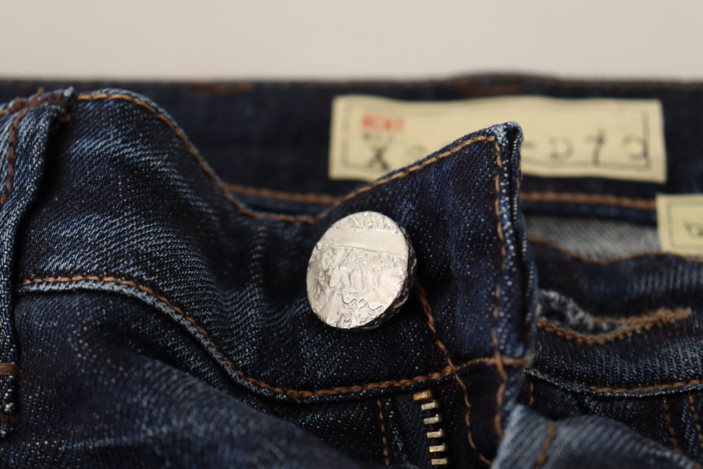 Acht Chic Slim Fit Jeans in Blau mit verwaschenem Design