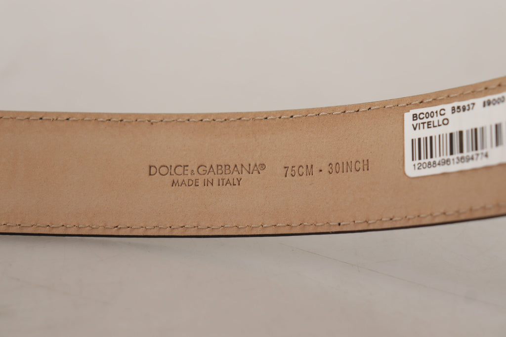 Dolce &amp; Gabbana – Eleganter schwarzer Gürtel aus echtem Leder