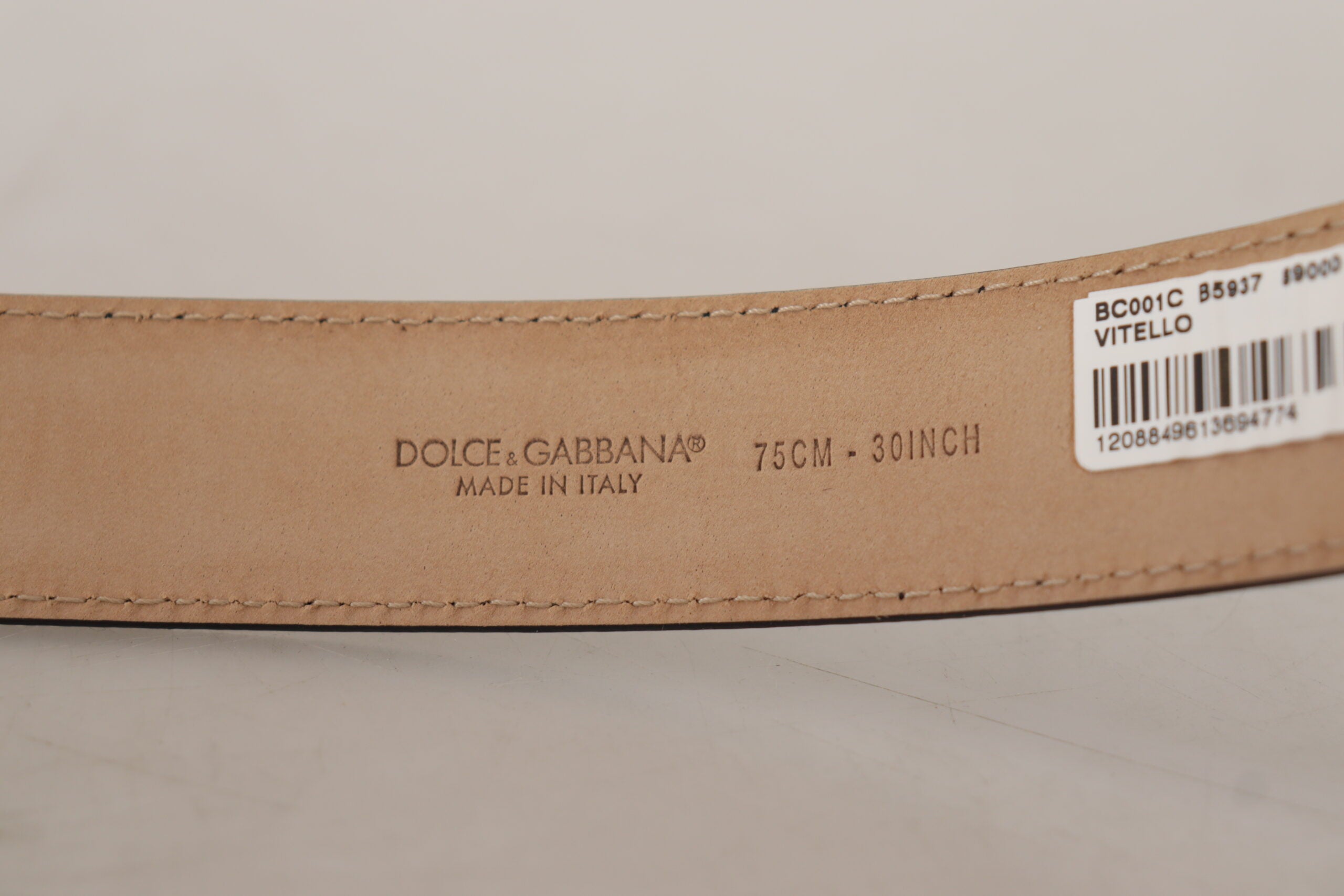Dolce &amp; Gabbana – Eleganter schwarzer Gürtel aus echtem Leder