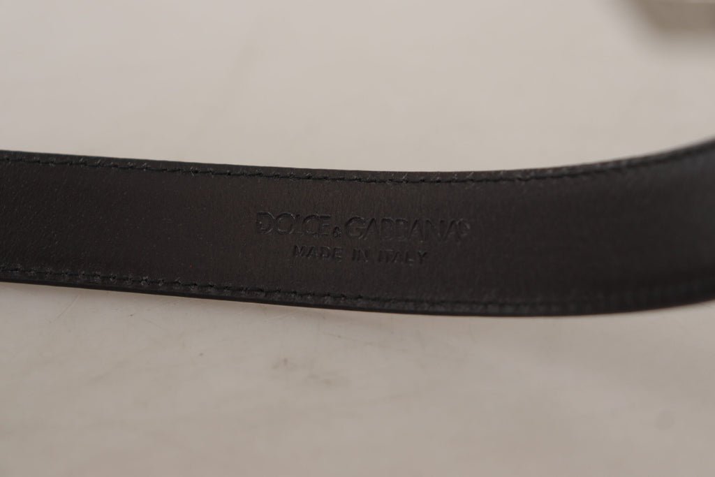 Dolce &amp; Gabbana – Eleganter schwarzer Ledergürtel mit Metallschnalle