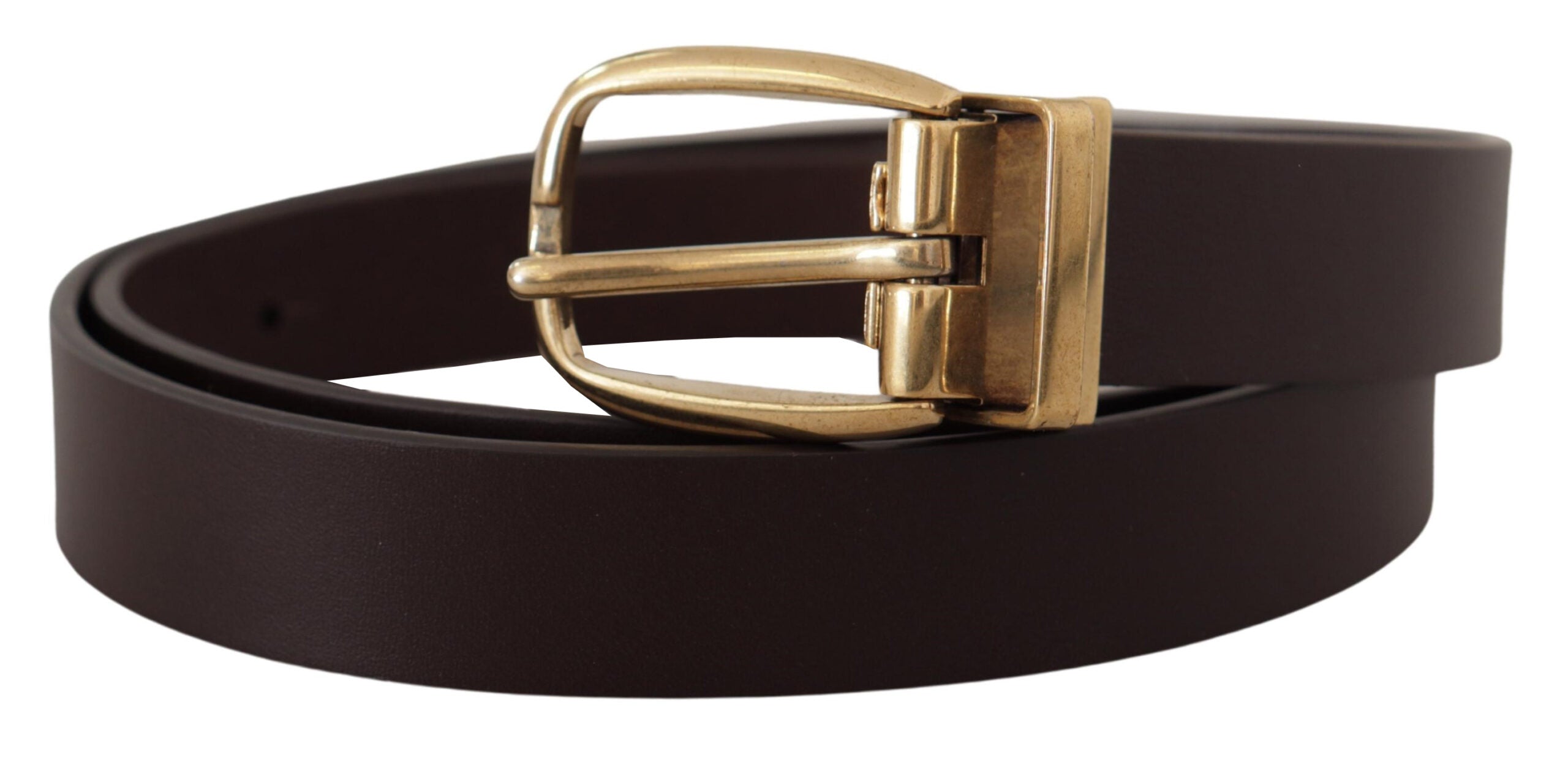 Dolce &amp; Gabbana Eleganter dunkelbrauner Ledergürtel