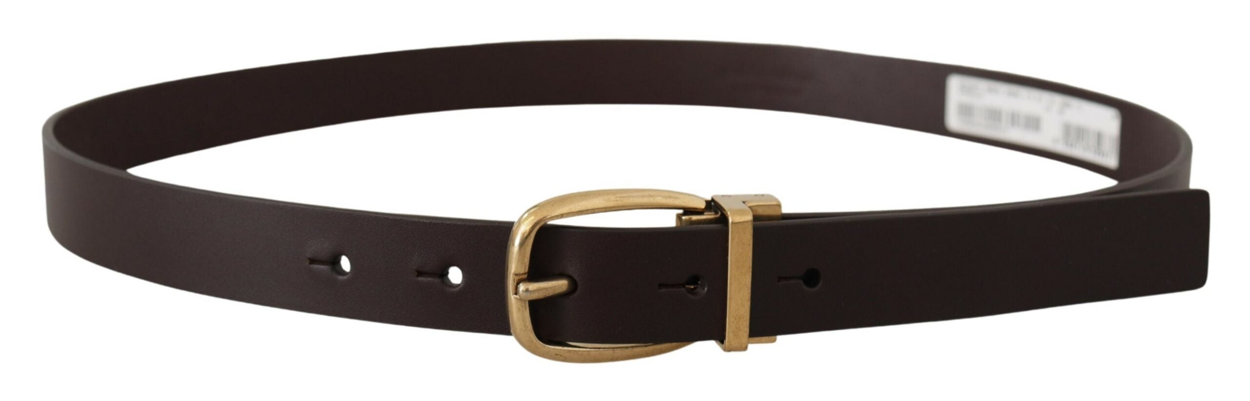 Dolce &amp; Gabbana Eleganter dunkelbrauner Ledergürtel