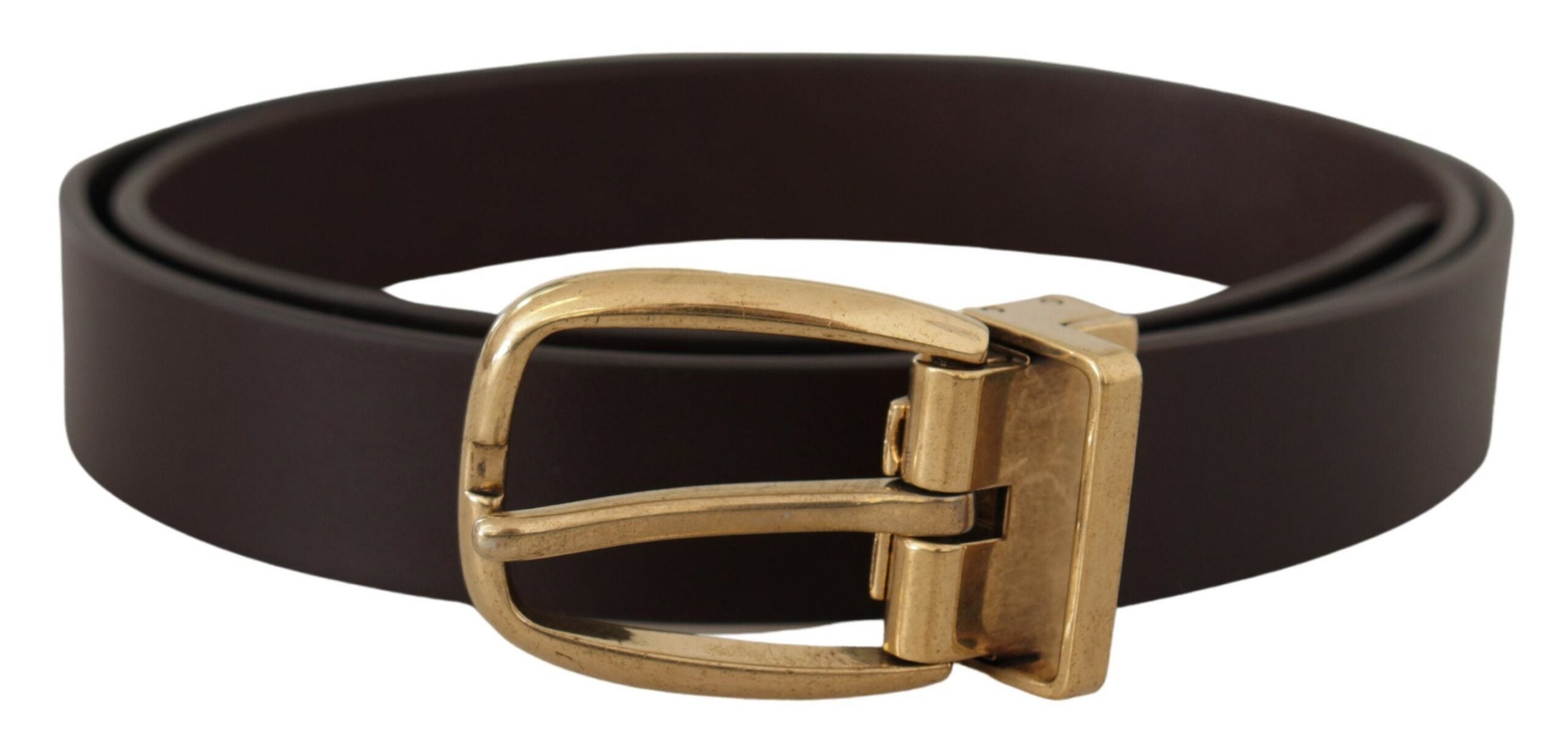 Dolce &amp; Gabbana Eleganter dunkelbrauner Ledergürtel