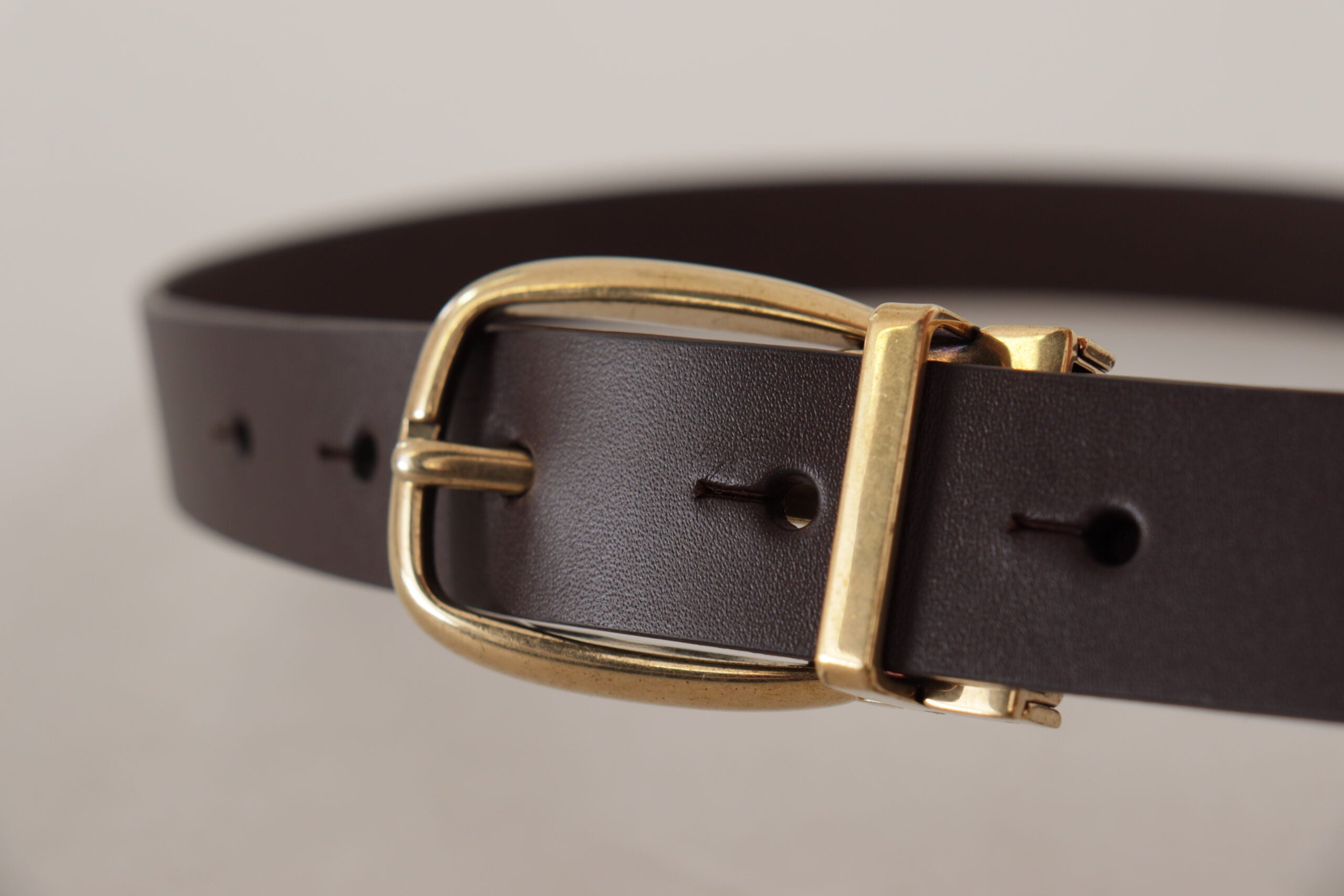 Dolce &amp; Gabbana Eleganter dunkelbrauner Ledergürtel