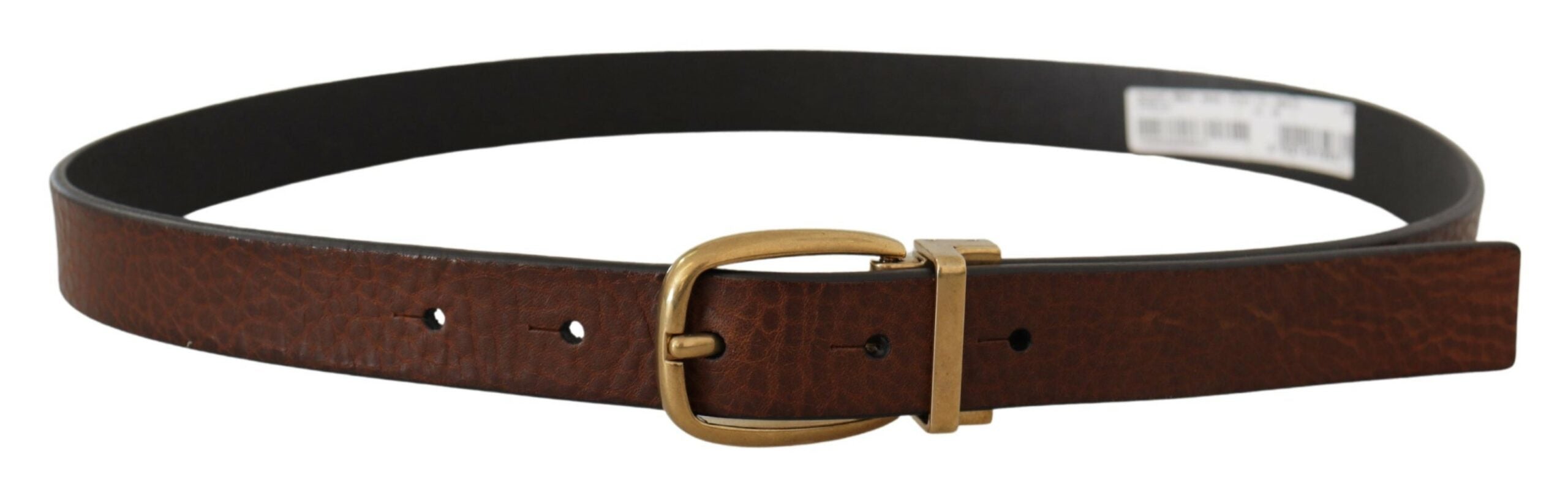 Dolce &amp; Gabbana Eleganter brauner Ledergürtel mit Logo-Schnalle