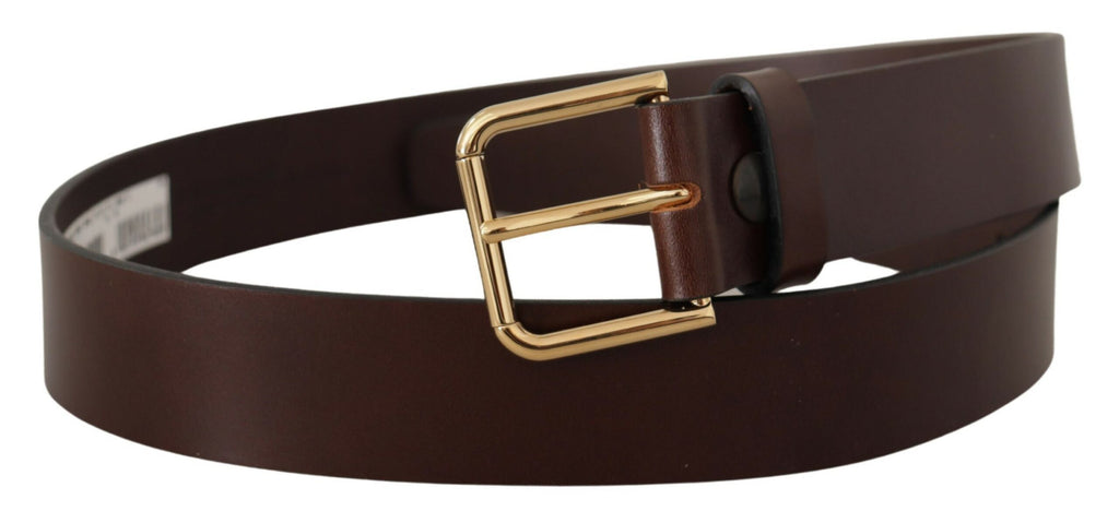 Dolce &amp; Gabbana Eleganter dunkelbrauner Ledergürtel
