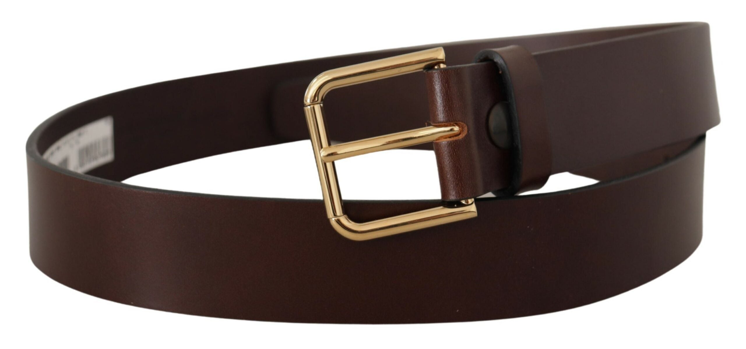 Dolce &amp; Gabbana Eleganter dunkelbrauner Ledergürtel
