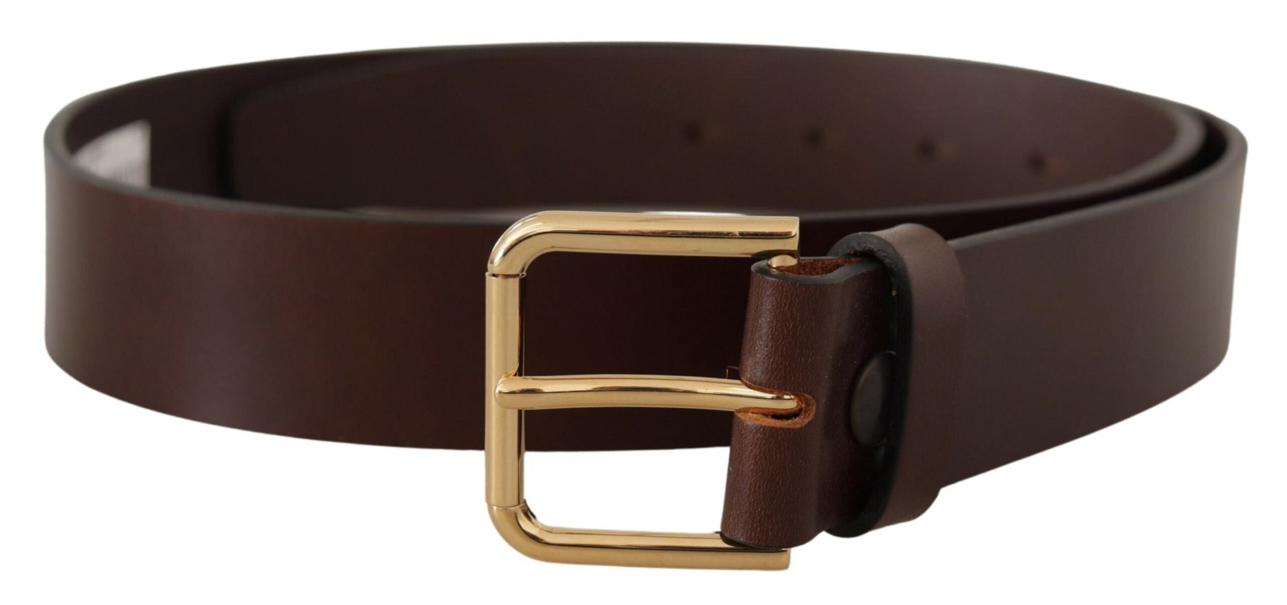 Dolce &amp; Gabbana Eleganter dunkelbrauner Ledergürtel