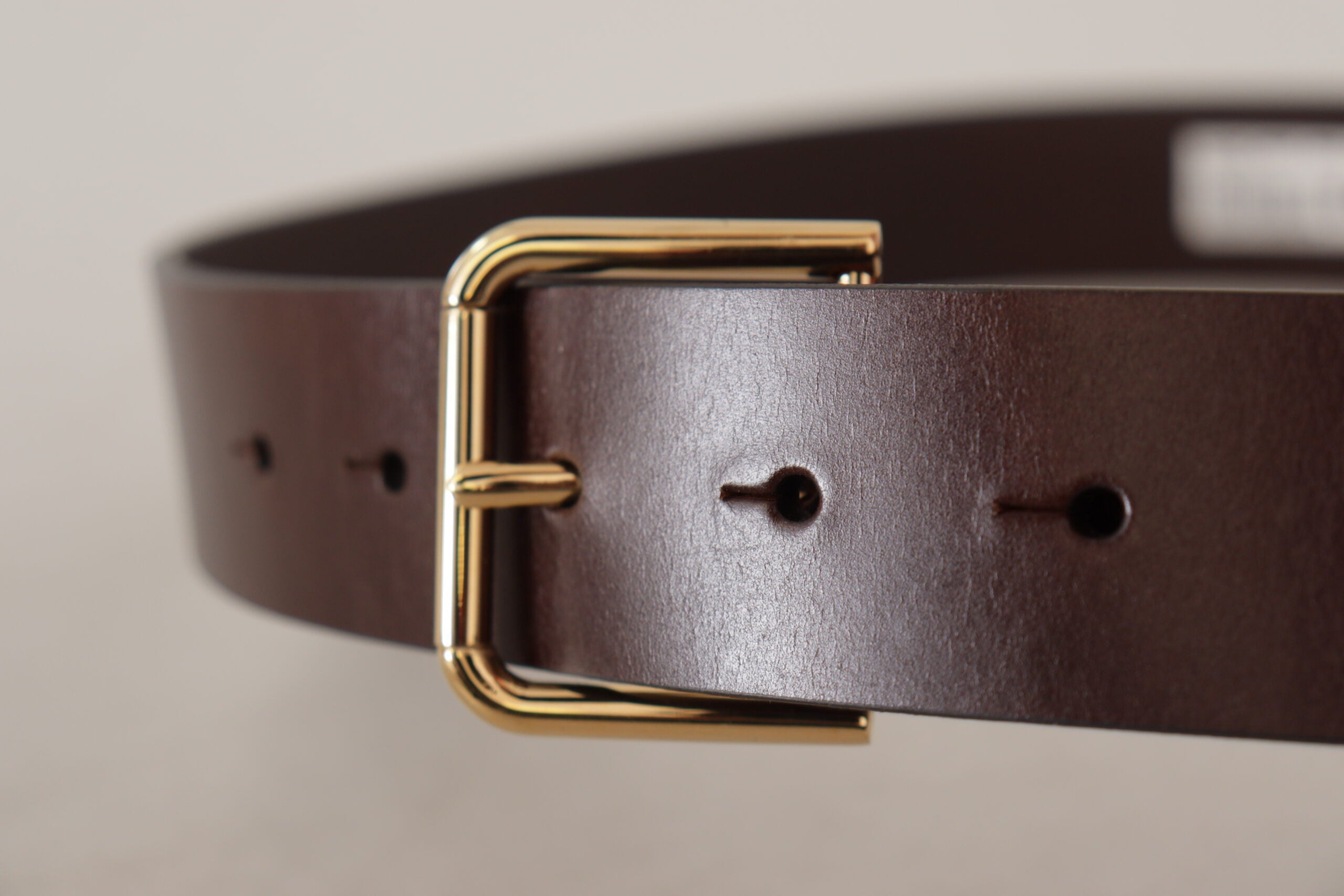 Dolce &amp; Gabbana Eleganter dunkelbrauner Ledergürtel