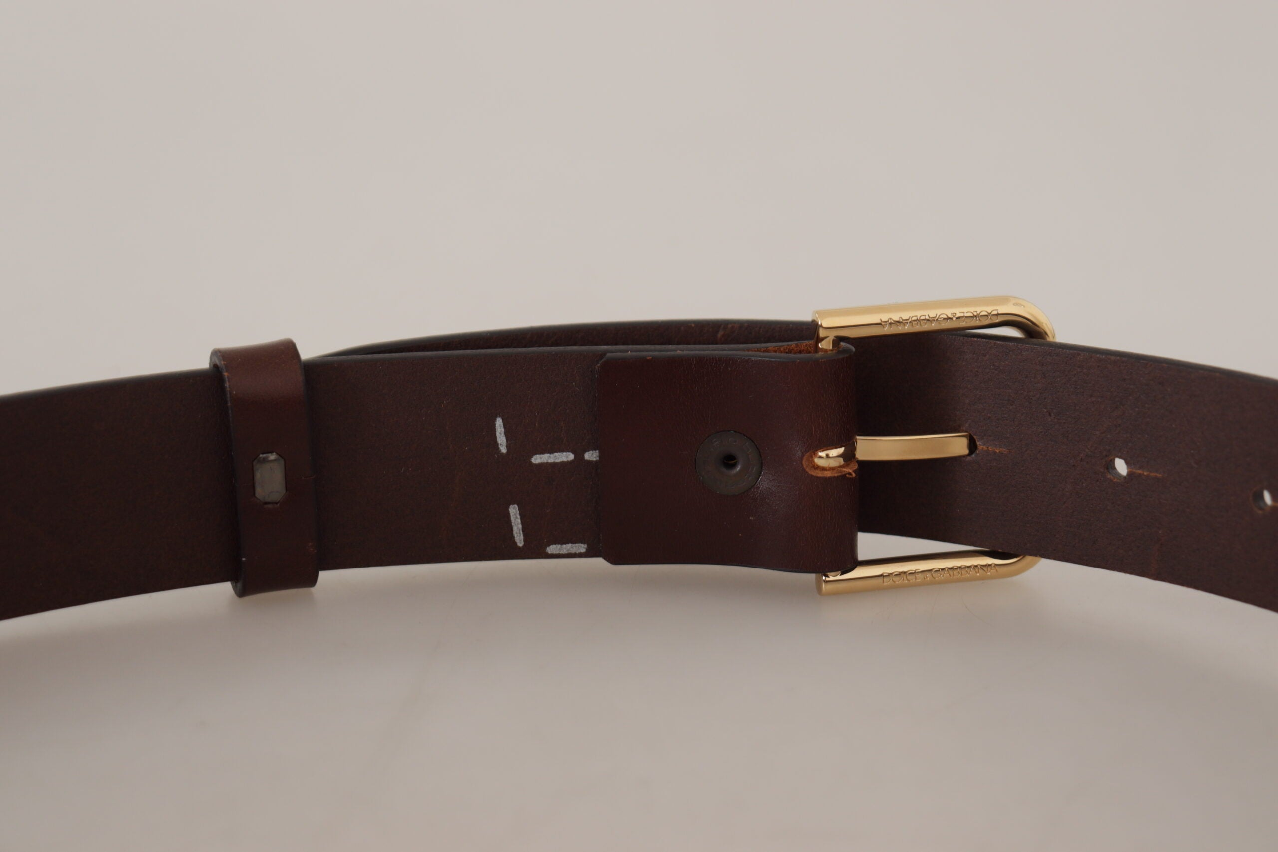Dolce &amp; Gabbana Eleganter dunkelbrauner Ledergürtel