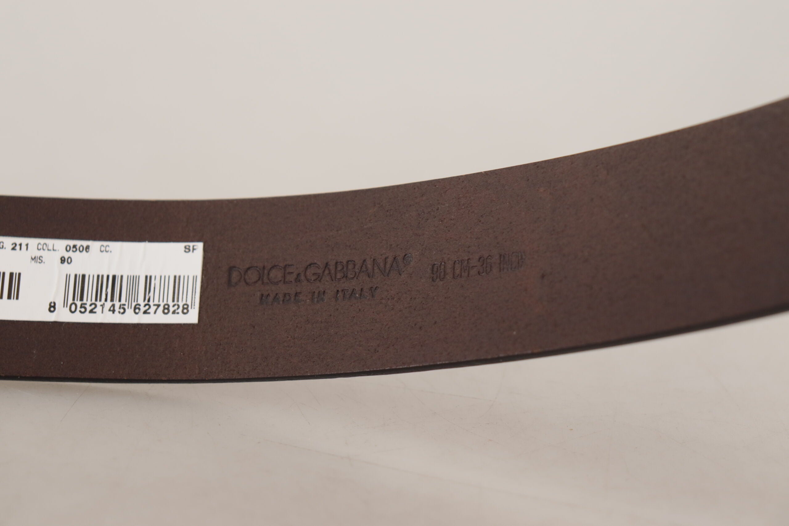 Dolce &amp; Gabbana Eleganter dunkelbrauner Ledergürtel
