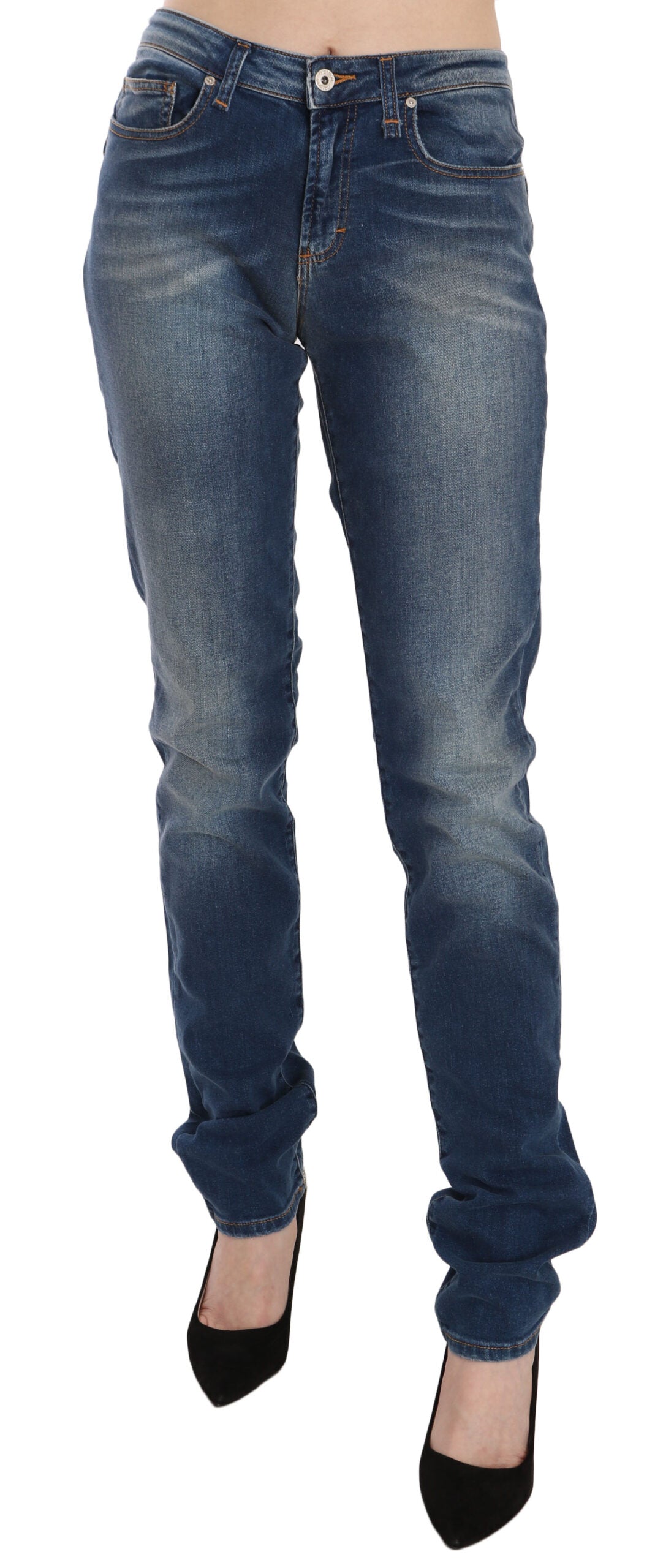 Fiorucci Svelte Slim-Jeans mit mittelhohem Bund in Vintage-Blau