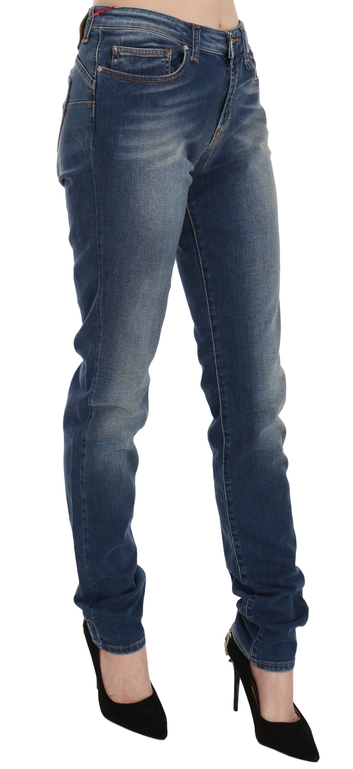 Fiorucci Svelte Slim-Jeans mit mittelhohem Bund in Vintage-Blau