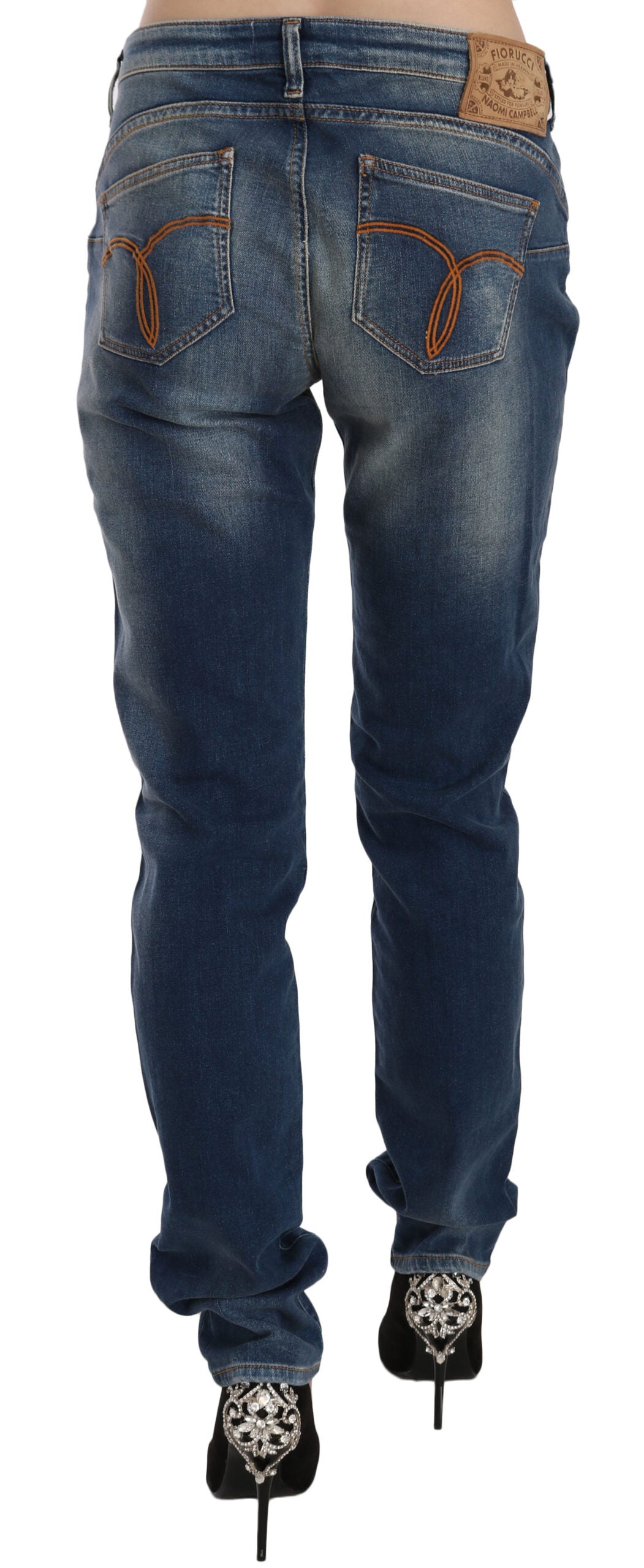 Fiorucci Svelte Slim-Jeans mit mittelhohem Bund in Vintage-Blau