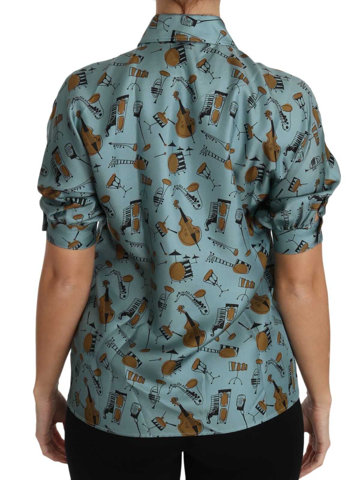 Dolce &amp; Gabbana Elegante mehrfarbige Seidenbluse mit Kragen