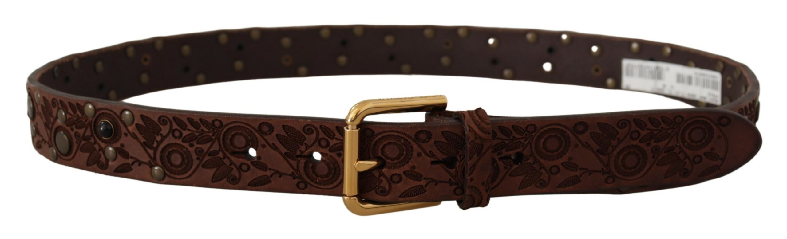 Dolce &amp; Gabbana Eleganter Ledergürtel mit gravierter Schnalle