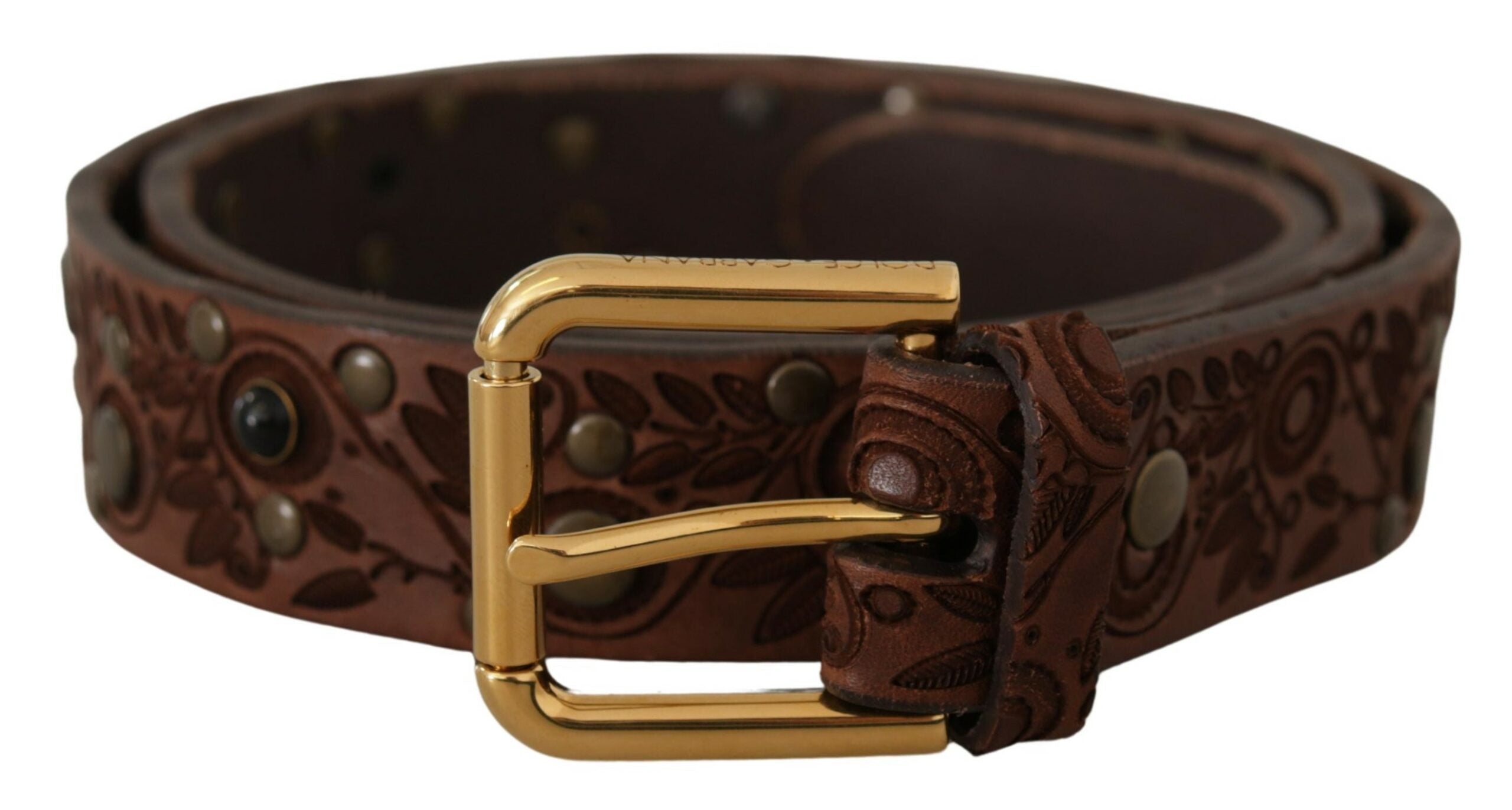 Dolce &amp; Gabbana Eleganter Ledergürtel mit gravierter Schnalle