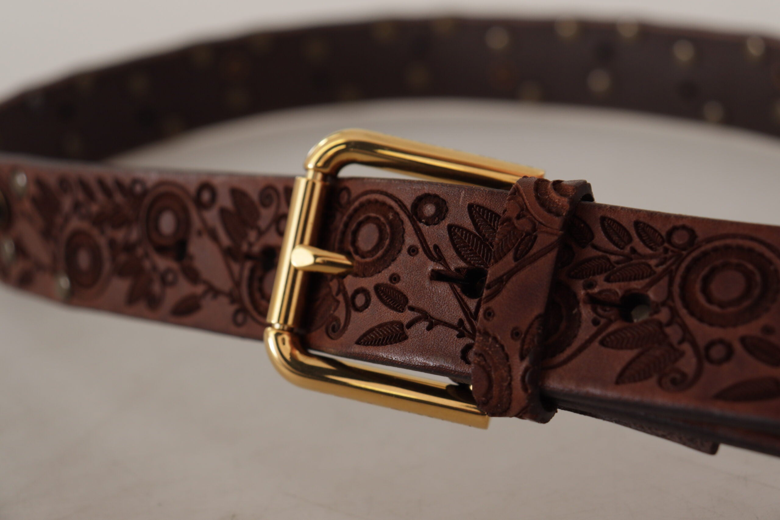 Dolce &amp; Gabbana Eleganter Ledergürtel mit gravierter Schnalle