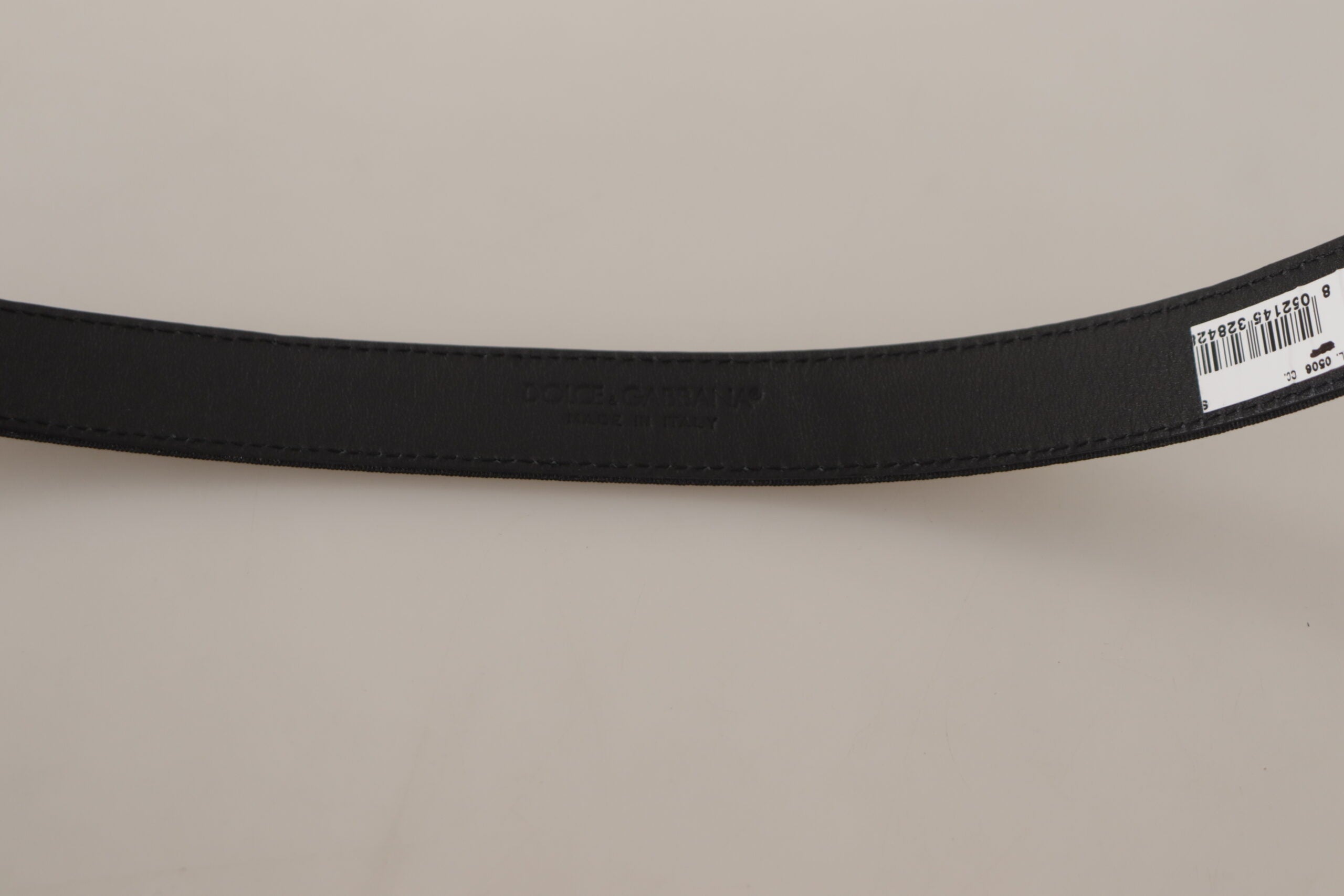 Dolce &amp; Gabbana Eleganter schwarzer Canvas- und Ledergürtel