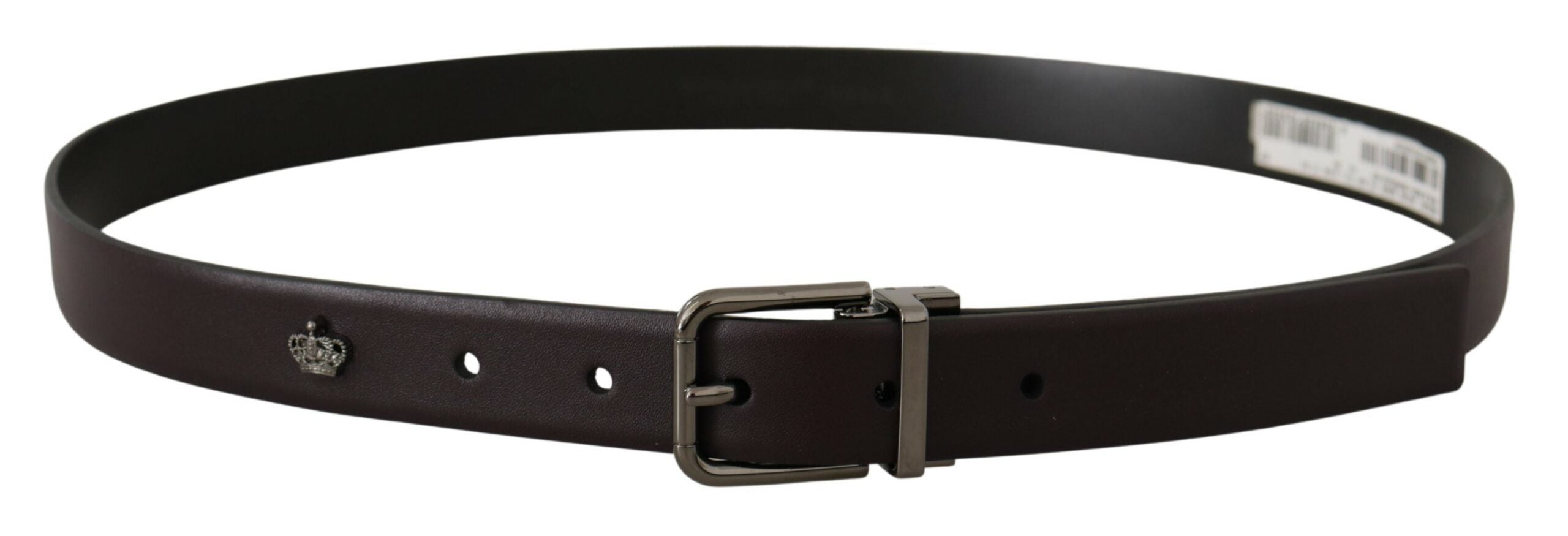 Dolce &amp; Gabbana Eleganter dunkelbrauner Ledergürtel