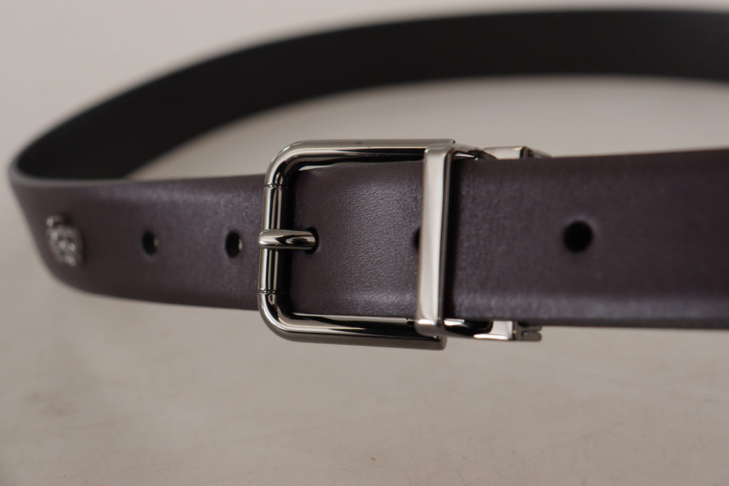 Dolce &amp; Gabbana Eleganter dunkelbrauner Ledergürtel