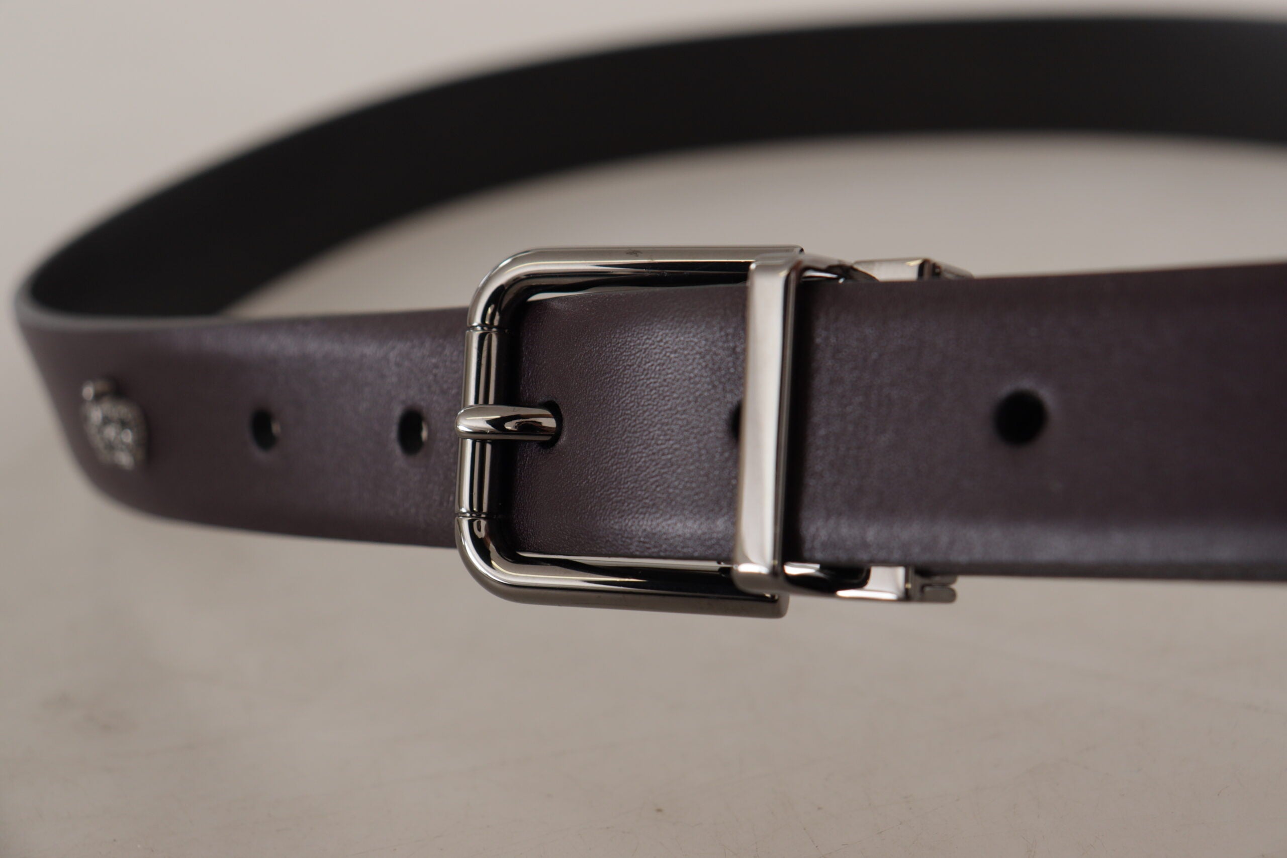 Dolce &amp; Gabbana Eleganter dunkelbrauner Ledergürtel