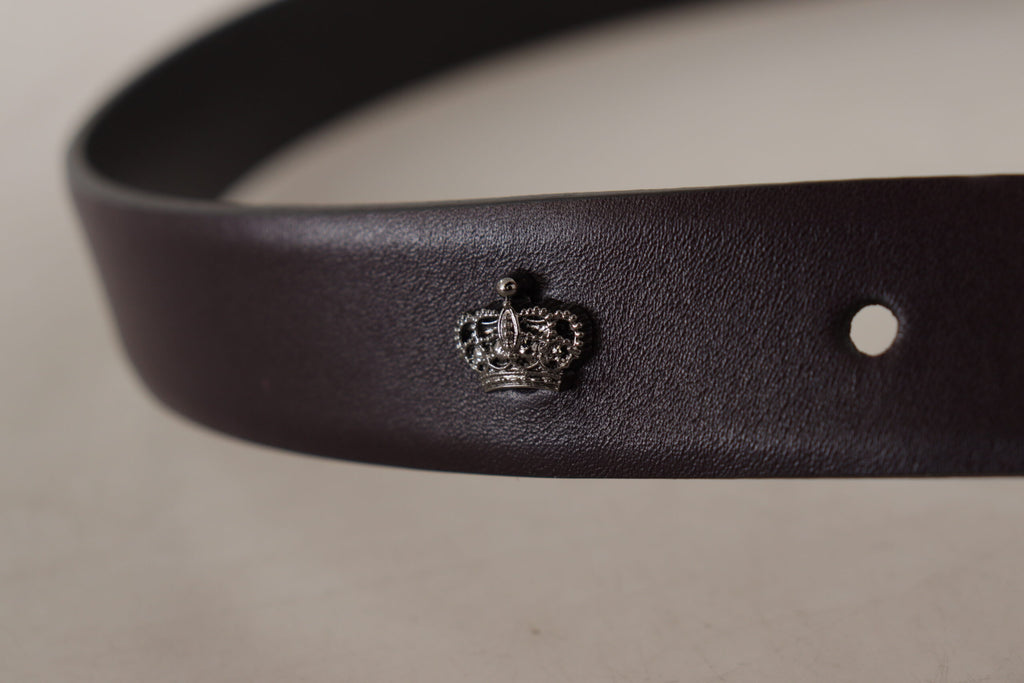 Dolce &amp; Gabbana Eleganter dunkelbrauner Ledergürtel
