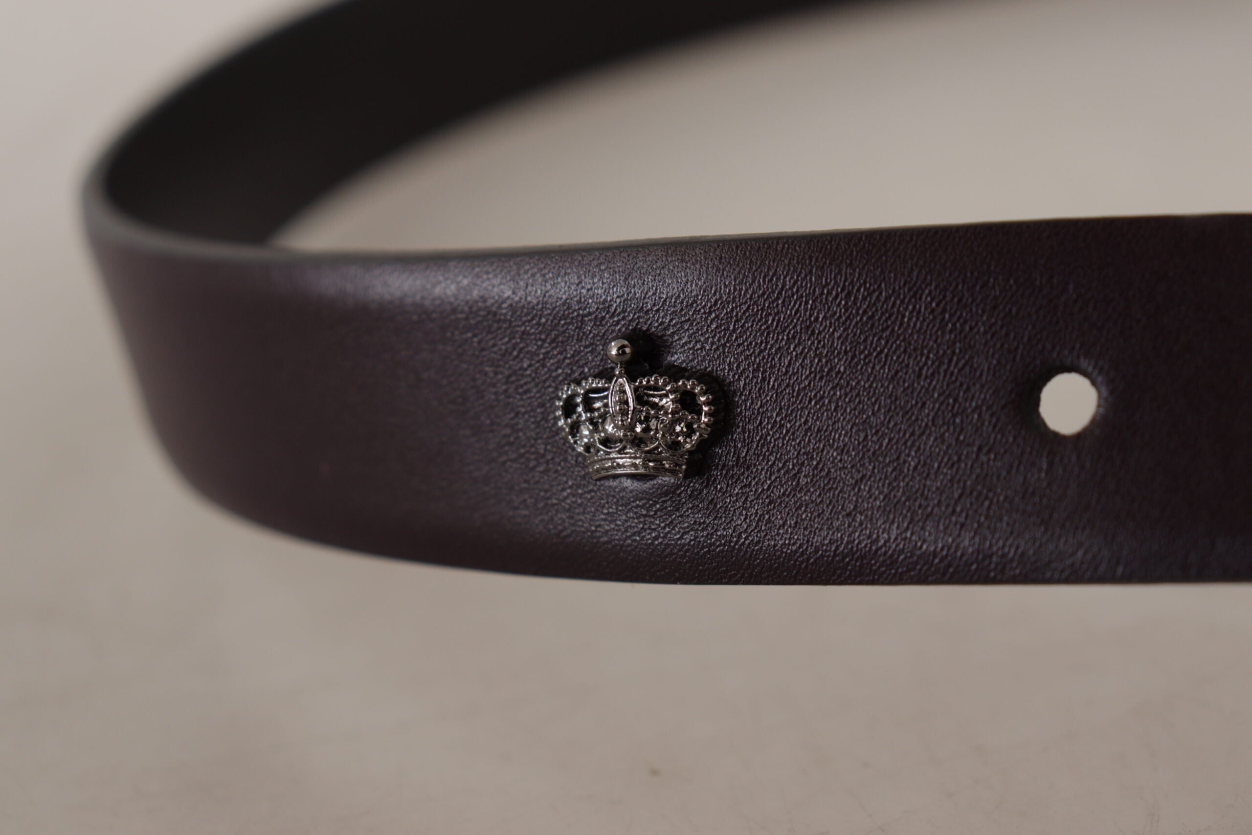 Dolce &amp; Gabbana Eleganter dunkelbrauner Ledergürtel