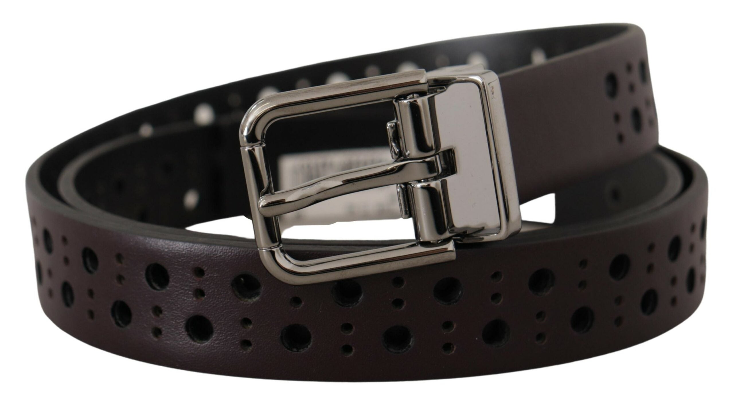 Dolce &amp; Gabbana Eleganter dunkelvioletter Ledergürtel