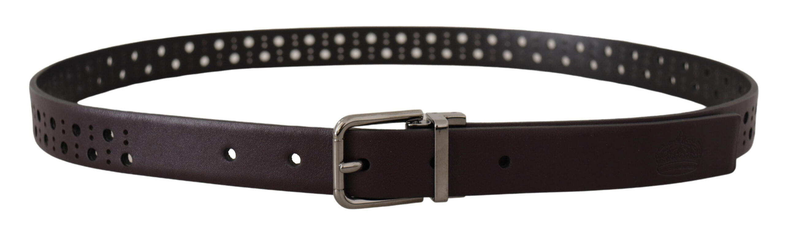 Dolce &amp; Gabbana Eleganter dunkelvioletter Ledergürtel