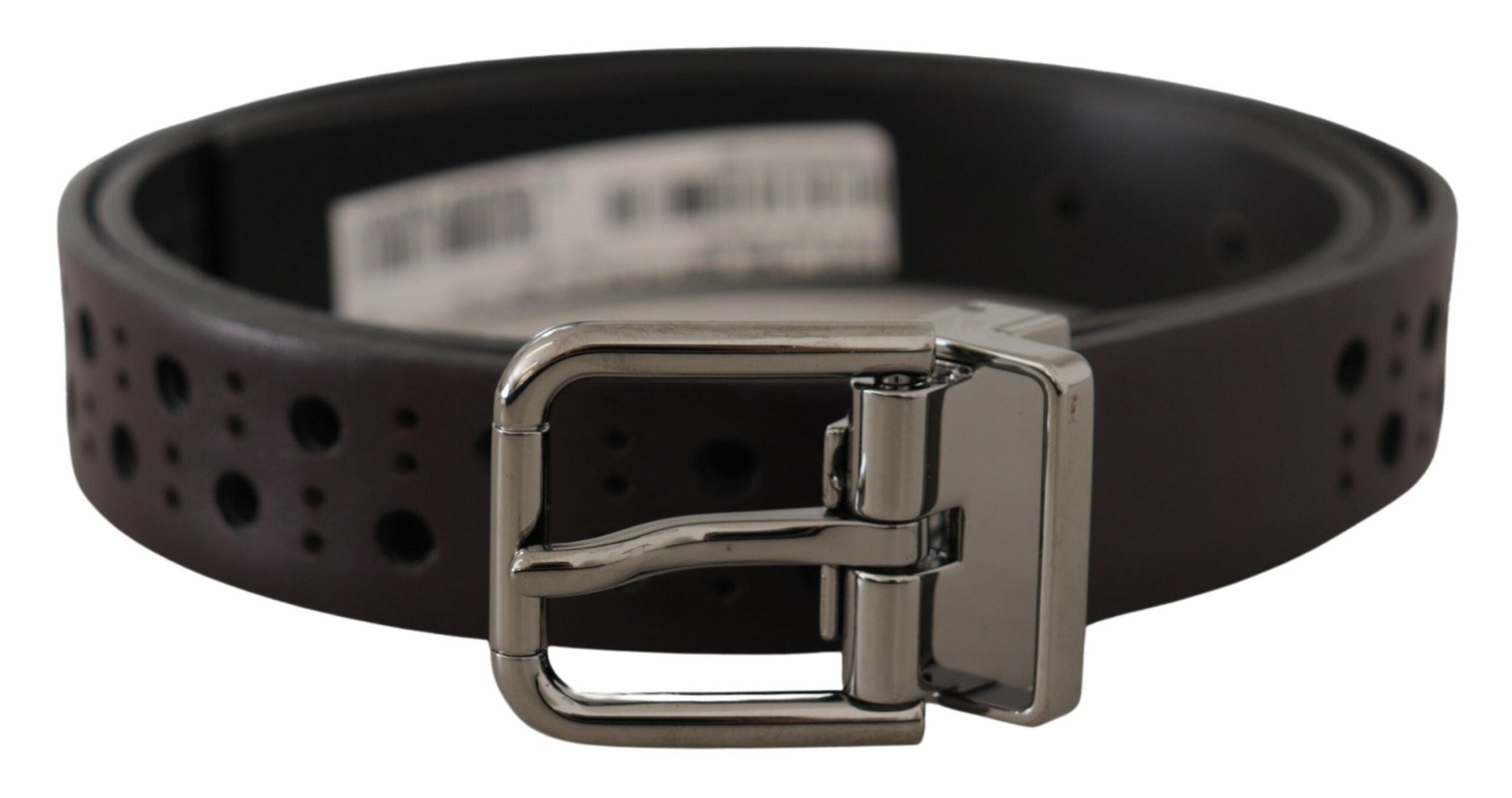 Dolce &amp; Gabbana Eleganter dunkelvioletter Ledergürtel