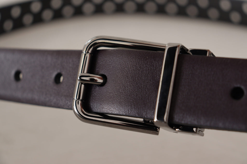 Dolce &amp; Gabbana Eleganter dunkelvioletter Ledergürtel