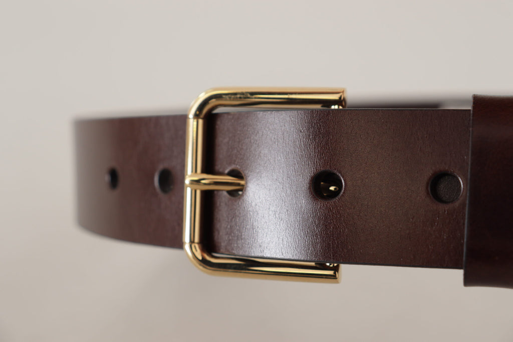 Dolce &amp; Gabbana Eleganter schwarzer Ledergürtel mit Metallschnalle